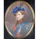 John Rogers, after A.M. Huffam - King George IV wearing Scottish Dress, oval miniature 19th