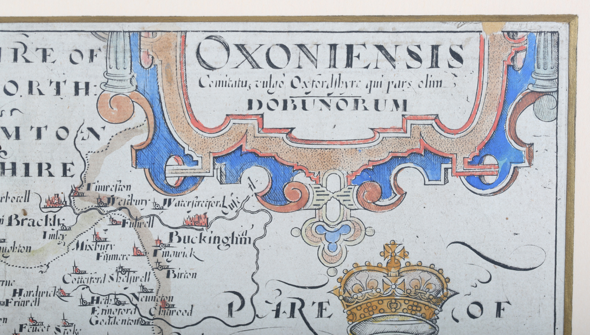 William Hole, after Christopher Saxton - 'Oxoniensis Comitatu' (Map of Oxfordshire), 17th century - Image 5 of 6