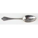 A Queen Anne silver Dog Nose pattern tablespoon, initial engraved, London 1706, maker's mark