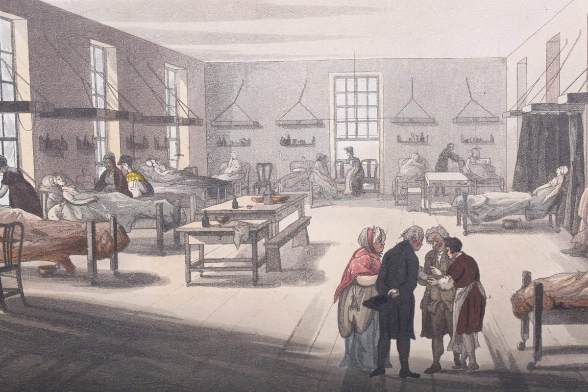 Thomas Rowlandson and Augustus Pugin - 'Hospital, Middlesex', etching with engraving and aquatint, - Image 22 of 26