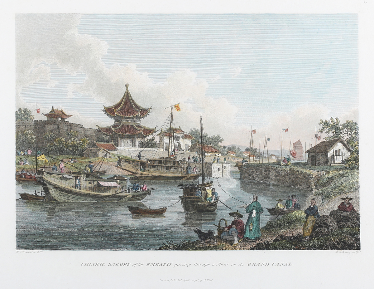 Benjamin Thomas Pouncy, after William Alexander - 'Chinese Barges of the Embassy passing through a