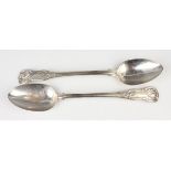 Two Victorian silver King's pattern serving spoons, one London 1857 by A.B. Savory & Sons, length