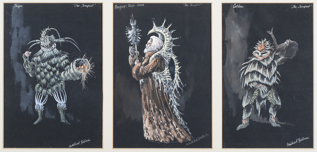 Michael Baldwin - Costume Designs for William Shakespeare's 'The Tempest', eighteen watercolours