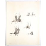 Lynn Chadwick - Sitting Figures, 20th century lithograph on wove paper, signed, dated '71 and