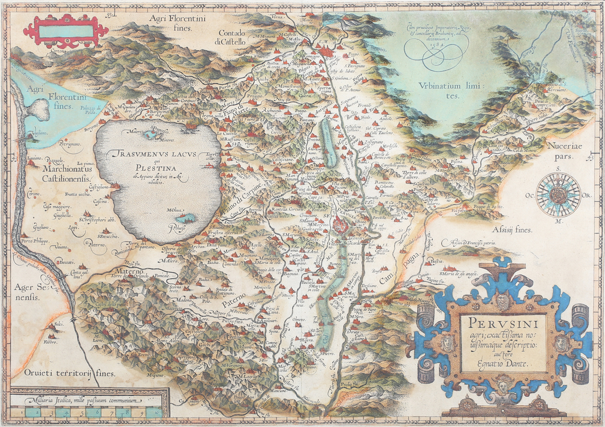 Mario Cartaro, after Egnatio Dante - 'Perusini' (Map of Perugia), late 16th/early 17th century