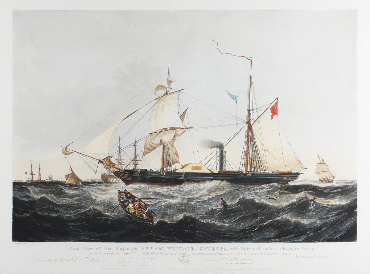 H. Papprill, after Knell - 'This View of Her Majesty's Steam Frigate Cyclops, off Spithead, under