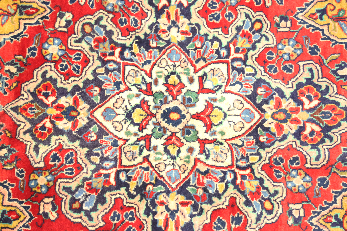 A Sarough rug, Central Persia, mid-20th century, the red field with a shaped medallion, within an - Image 5 of 5