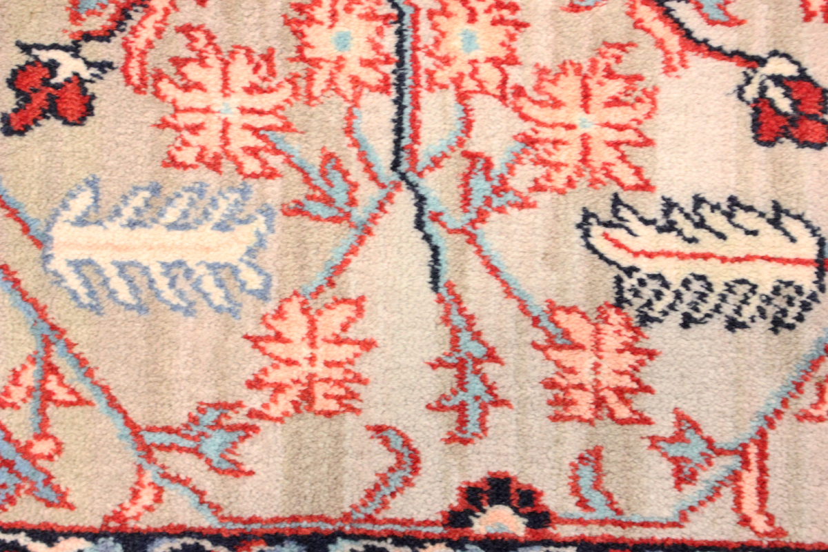 A Belgian 'Heriz' style carpet, late 20th century, the grey/green field with overall palmettes and - Image 3 of 7