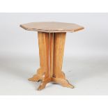 An early 20th century Arts and Crafts style oak octagonal occasional table, attributed to Hypnos for