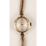 A Rotary Maximus 9ct gold lady's bracelet wristwatch, the signed circular silvered dial with gilt