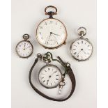 A blued steel and gold cased keyless wind open-faced quarter repeating gentleman's pocket watch, the