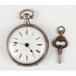 A Chinese market silver cased keywind open-faced fob watch, last quarter 19th century, the finely