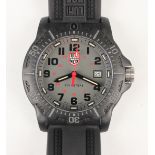 A Luminox black carbon compound cased diver's wristwatch with quartz movement, the signed grey