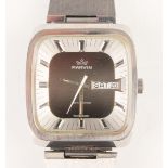 A Marvin Automatic stainless steel cased gentleman's wristwatch with Revue MSR 577 caliber movement,