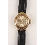 A Rotary 9ct gold cased lady's wristwatch, the signed silvered dial with gilt hour markers, case