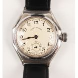 A Rolex Oyster octagonal steel cased gentleman's wristwatch, the signed jewelled lever movement