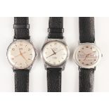 A Zodiac Senator Hermetic Automatic oval cased gentleman's wristwatch, the signed silvered dial with