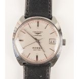 A Longines Admiral Automatic stainless steel cased gentleman's wristwatch, the signed silvered