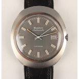 A Bulova Ambassador Automatic stainless steel cased gentleman's wristwatch, the signed grey dial