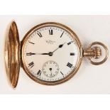 A Waltham USA 9ct gold keyless wind hunting cased gentleman's pocket watch, the signed precision
