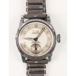 A Titus steel backed gentleman's wristwatch, the signed two tone silvered dial with Arabic
