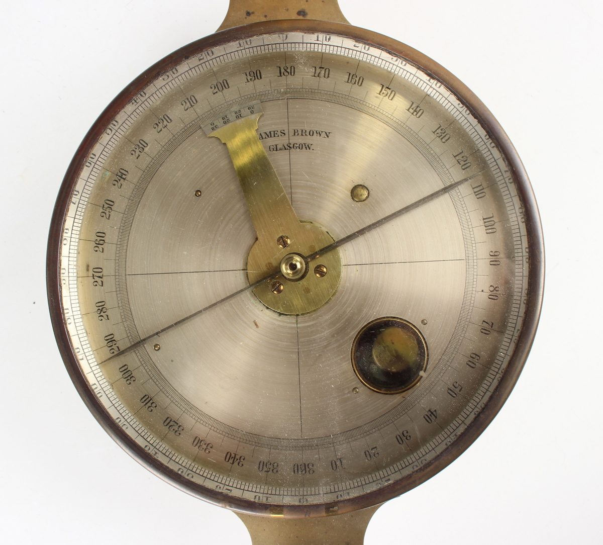 A Victorian brass cased circular miner's dial, the 6-inch silvered dial signed 'James Brown - Image 9 of 10