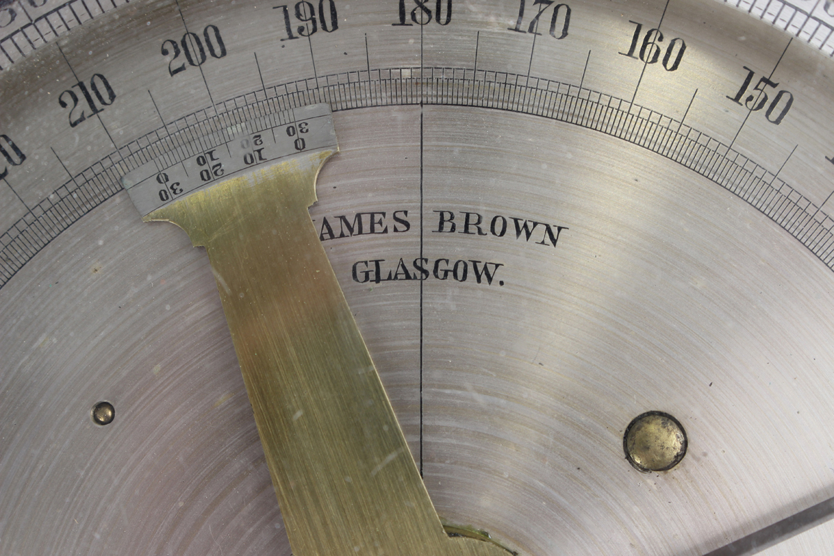 A Victorian brass cased circular miner's dial, the 6-inch silvered dial signed 'James Brown - Image 8 of 10