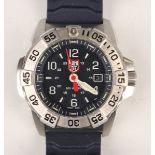 A Luminox quartz stainless steel cased diver's wristwatch, the signed black dial with white Arabic
