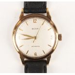 A Doxa Automatic 9ct gold circular cased gentleman's wristwatch with signed jewelled movement, the