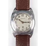 A rare Harwood self-winding automatic chrome plated cased mid-size gentleman's wristwatch, the