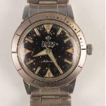 A Zodiac Seawolf Automatic diver's wristwatch, the signed black dial with triangular and baton