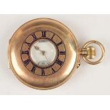 A J.W. Benson London 9ct gold keyless wind half-hunting cased gentleman's pocket watch, the gilt