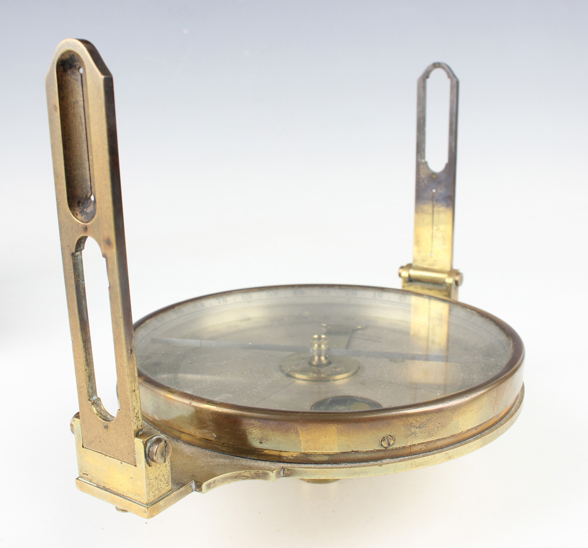 A Victorian brass cased circular miner's dial, the 6-inch silvered dial signed 'James Brown - Image 10 of 10