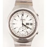 A Seiko Chronograph Automatic stainless steel cased gentleman's bracelet wristwatch, the signed