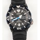 A Seiko Automatic 'Sea Monster' Diver's 200m black enamelled stainless steel cased gentleman's