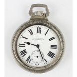 A Winegartens Railway Regulator base metal cased keyless wind open-faced gentleman's pocket watch