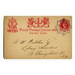 A group of postal history with Great Britain from 1d reds, postal stationery, Hong Kong 1930s 12