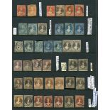A collection of New Zealand stamps in an album 1855-1873 chalon heads imperf and perf used (over 200