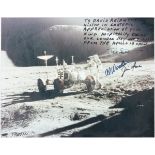 AUTOGRAPHS, MOON LANDING. A colour photograph signed by the crew of the Apollo 15 mission: David