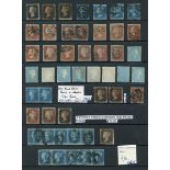 A collection of Great Britain stamps in an album with 1840 1d black used (x7), 2d blue 1841 1d red