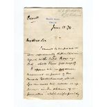 AUTOGRAPHS. An autograph letter signed (a.l.s.) by W.E Gladstone on Hawarden Castle headed paper,