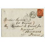 A collection of Great Britain postal history with 1d Mulready unused, 2d Mulready facsimile, 1852