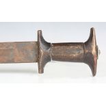 A late 19th/early 20th century Ethiopian saif or shotel sword with double-edged double-fullered