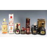 Beefeater gin (one US quart), boxed (1), Vintage character port (20cl (1), Royal Cask de Luxe Scotch