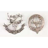 A silver officer's badge of the Seaforth Highlanders, Birmingham 1911 by Jennens & Co, weight 24g,
