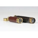 A 19th century brass six-draw telescope by W. & J. Heath, Devonport, with skin grip and pull-off