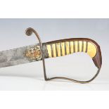 A George III 1796 pattern light cavalry officer's sabre with curved single-edged blade, blade length