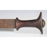 A late 19th/early 20th century Ethiopian saif or shotel sword with double-edged double-fullered