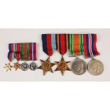 Four Second World War period medals, comprising 1939-45 Star, Burma Star, Defence Medal and War