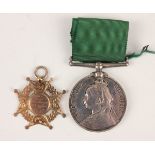 A Medal for Long Service in the Volunteer Force, Victorian issue, with engraved naming to 'No